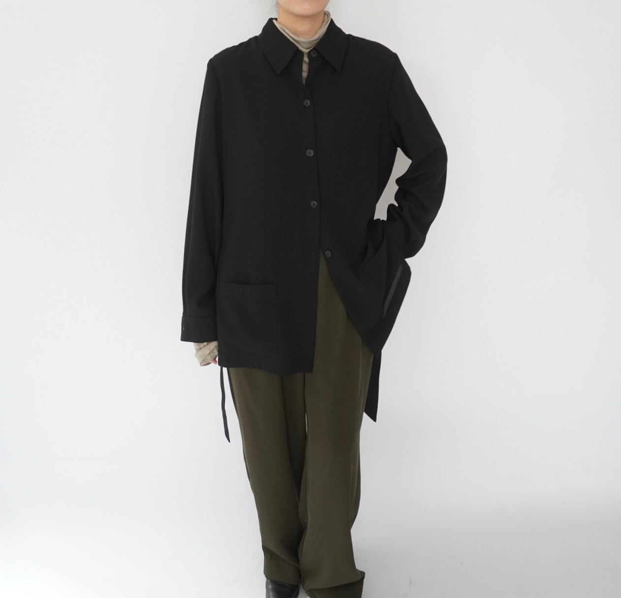 90s Belted Shirt Jacket