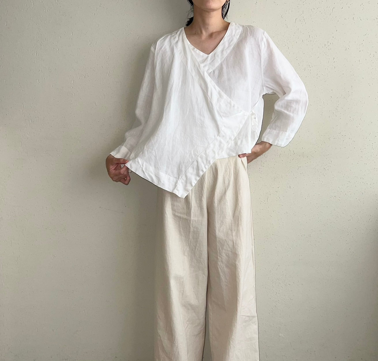 90s Linen Blouse Made in USA