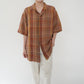 90s Linen Plaid  Shirt