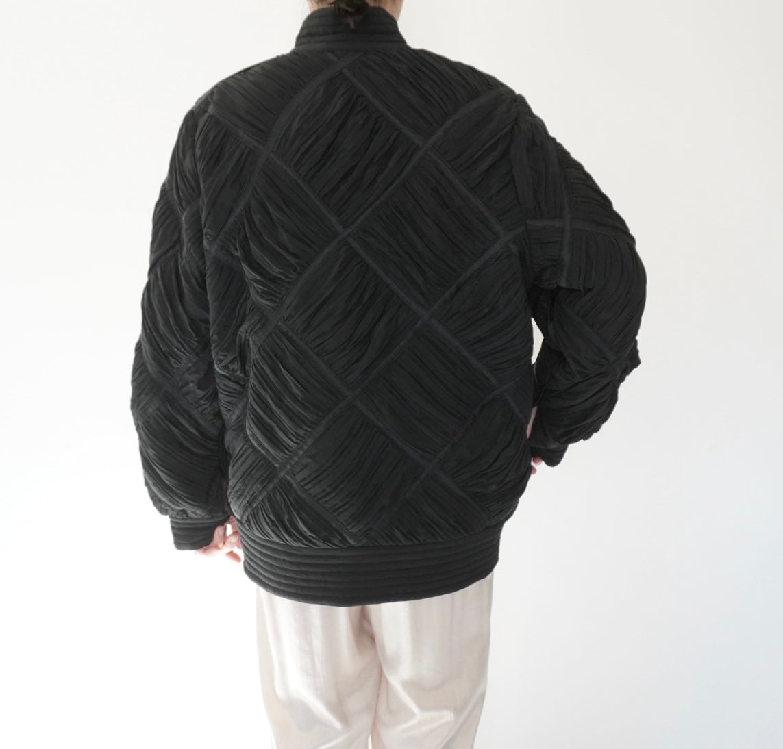 80s Silk Pleat Design Jacket