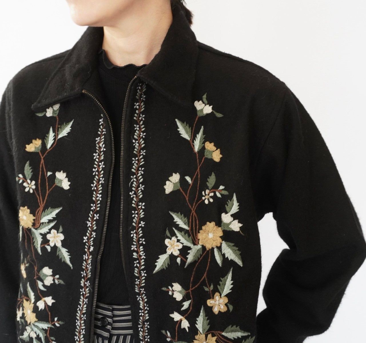 90s Embroidery Wool Jacket