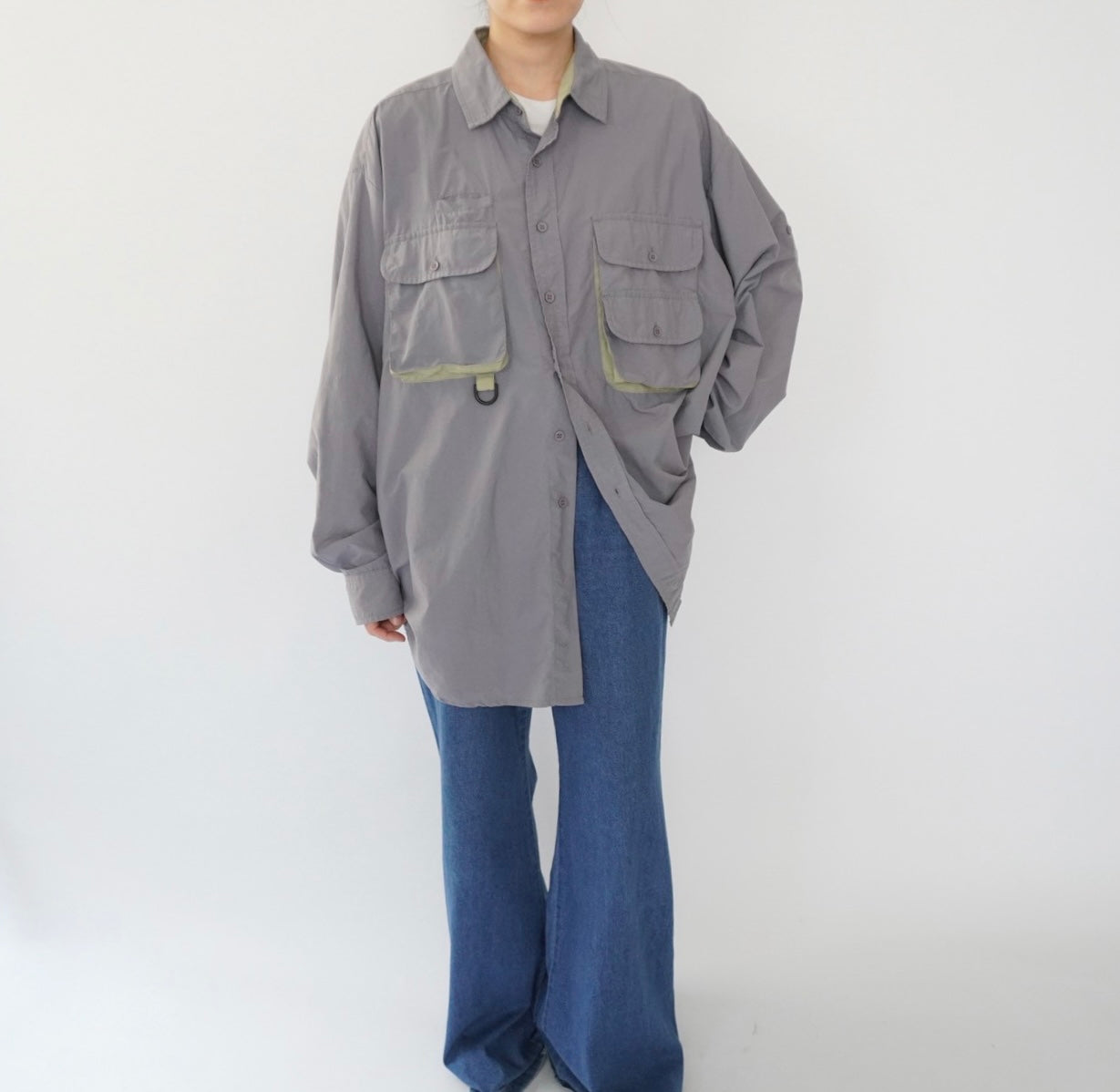 80s "ORIVIS" Nylon Design Shirt