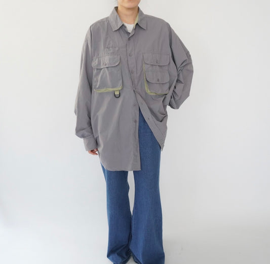 80s "ORIVIS" Nylon Design Shirt