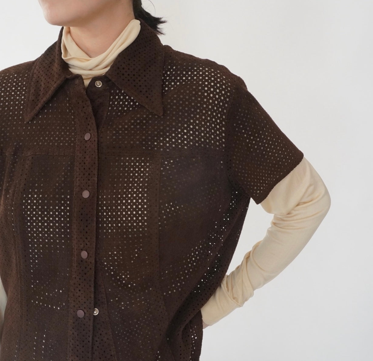 90s Suede Leather Shirt