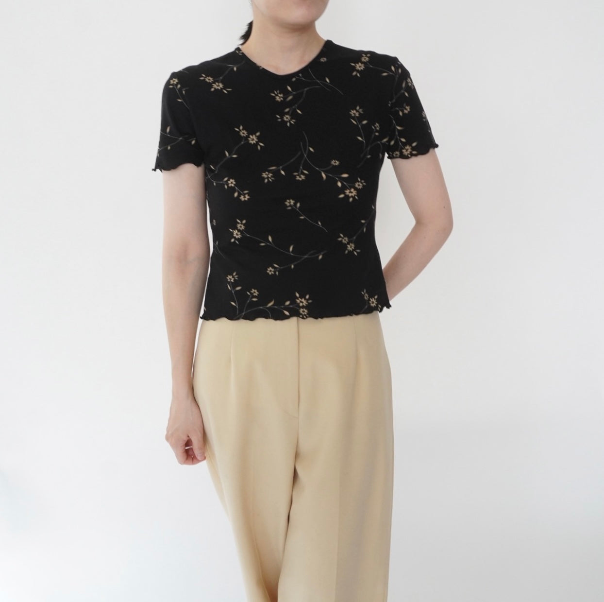 90s Floral Printed Top