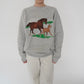 80s Horse Printed Sweater Made in USA