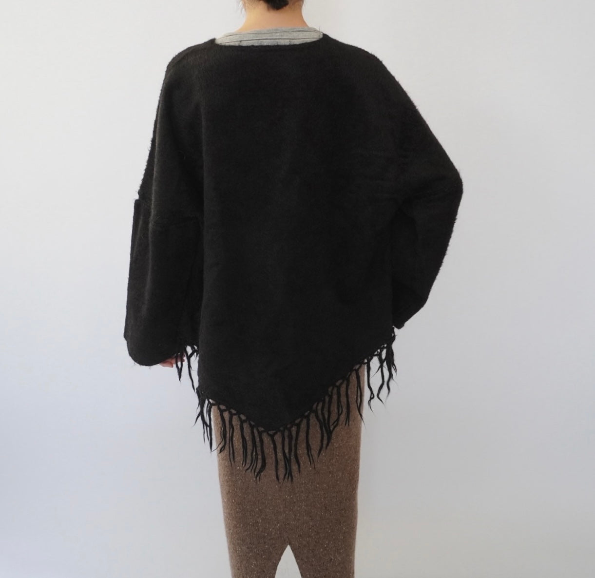 80s Black Fringe Top