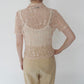 90s Lace Design Zipped Shirt Made in USA