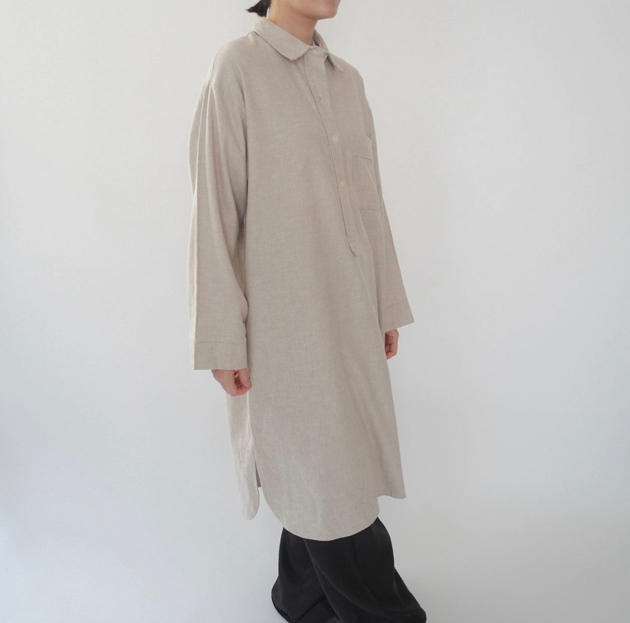 90s ”L.tavernier” Cotton Long Shirt Made in France
