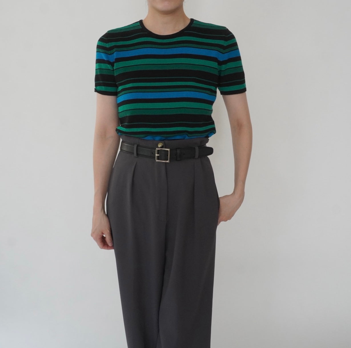 90s Silk Striped Top