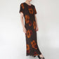 90s Floral Print Maxi Dress