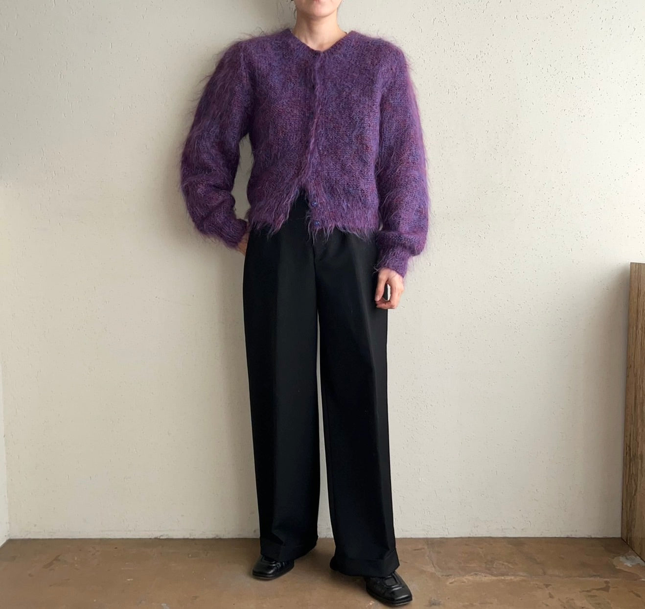 80s Purple Knit Cardigan