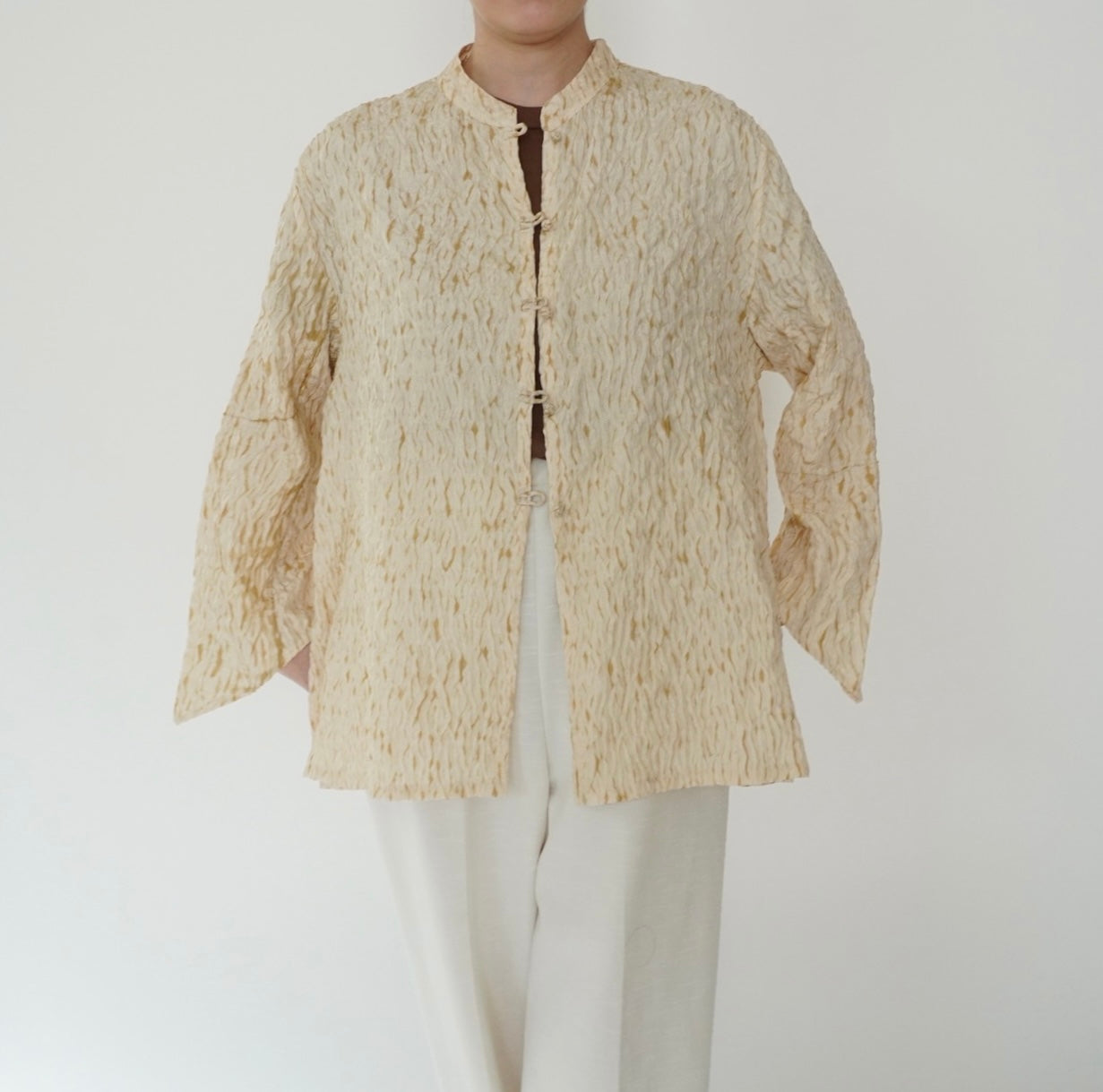 90s Pleated Silk Blouse