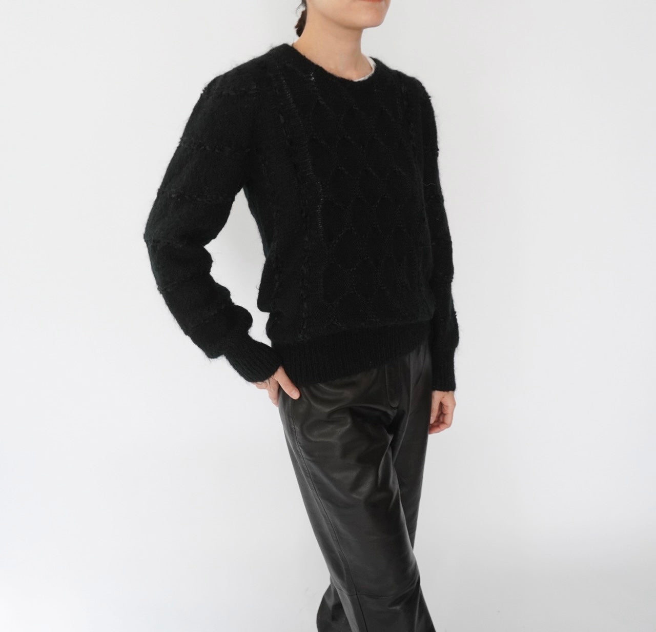 80s EURO Black Mohair Knit