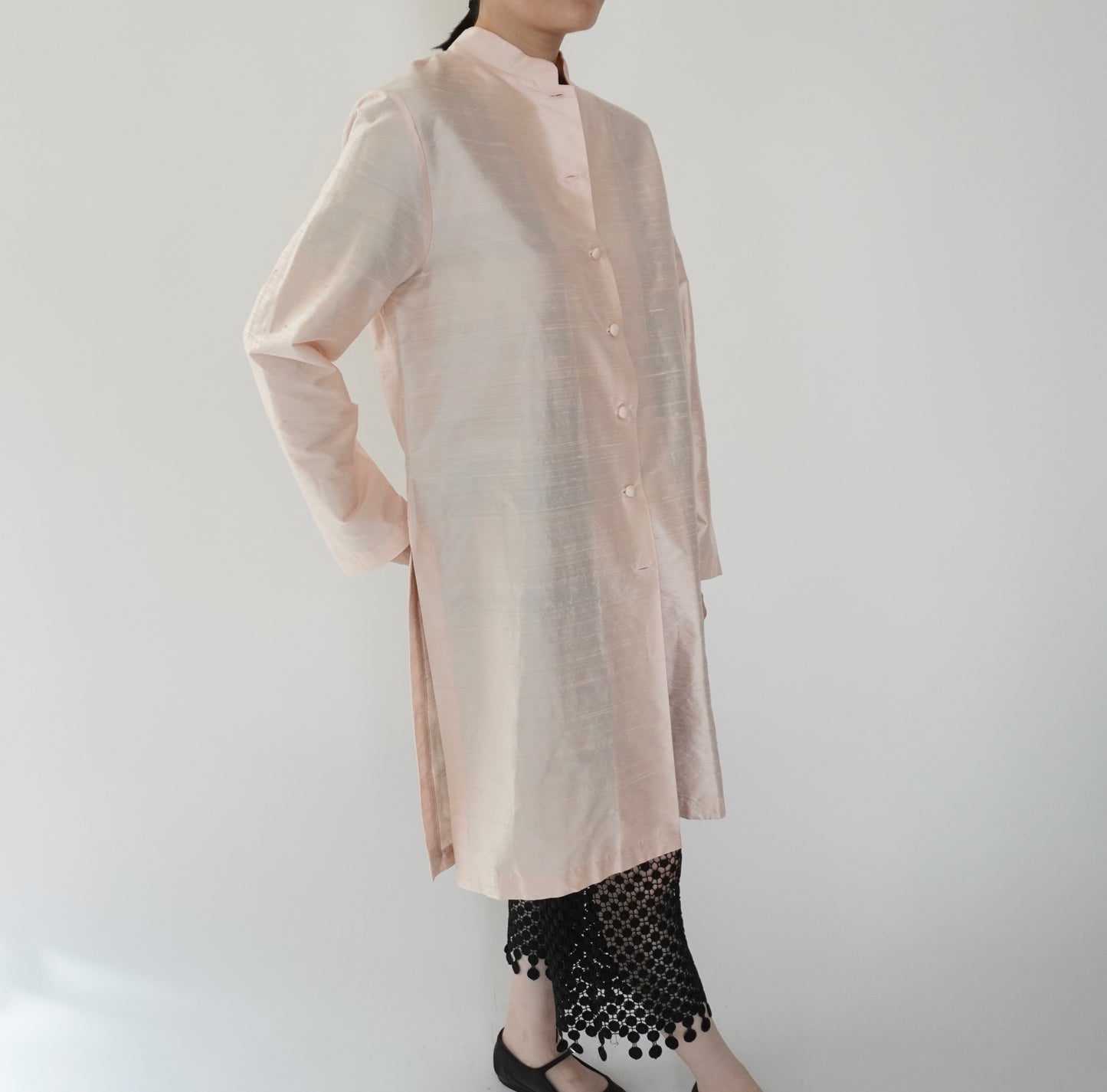 90s Raw Silk Shirt Jacket Made in USA