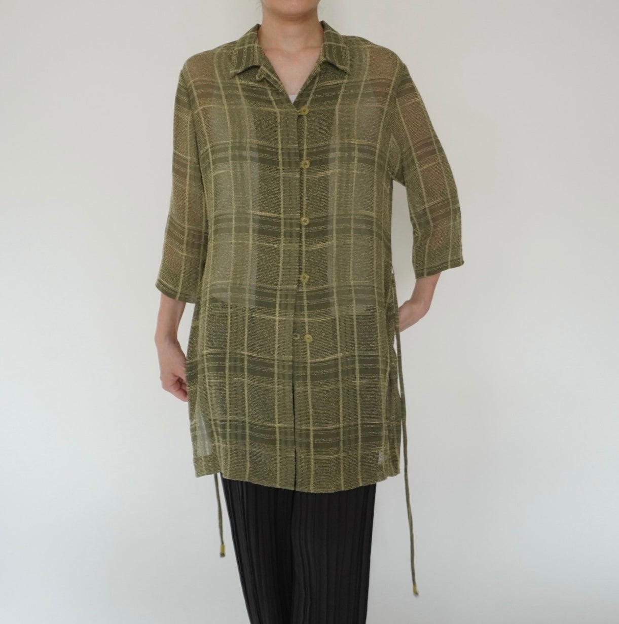 90s Plaid Long Shirt, Jacket