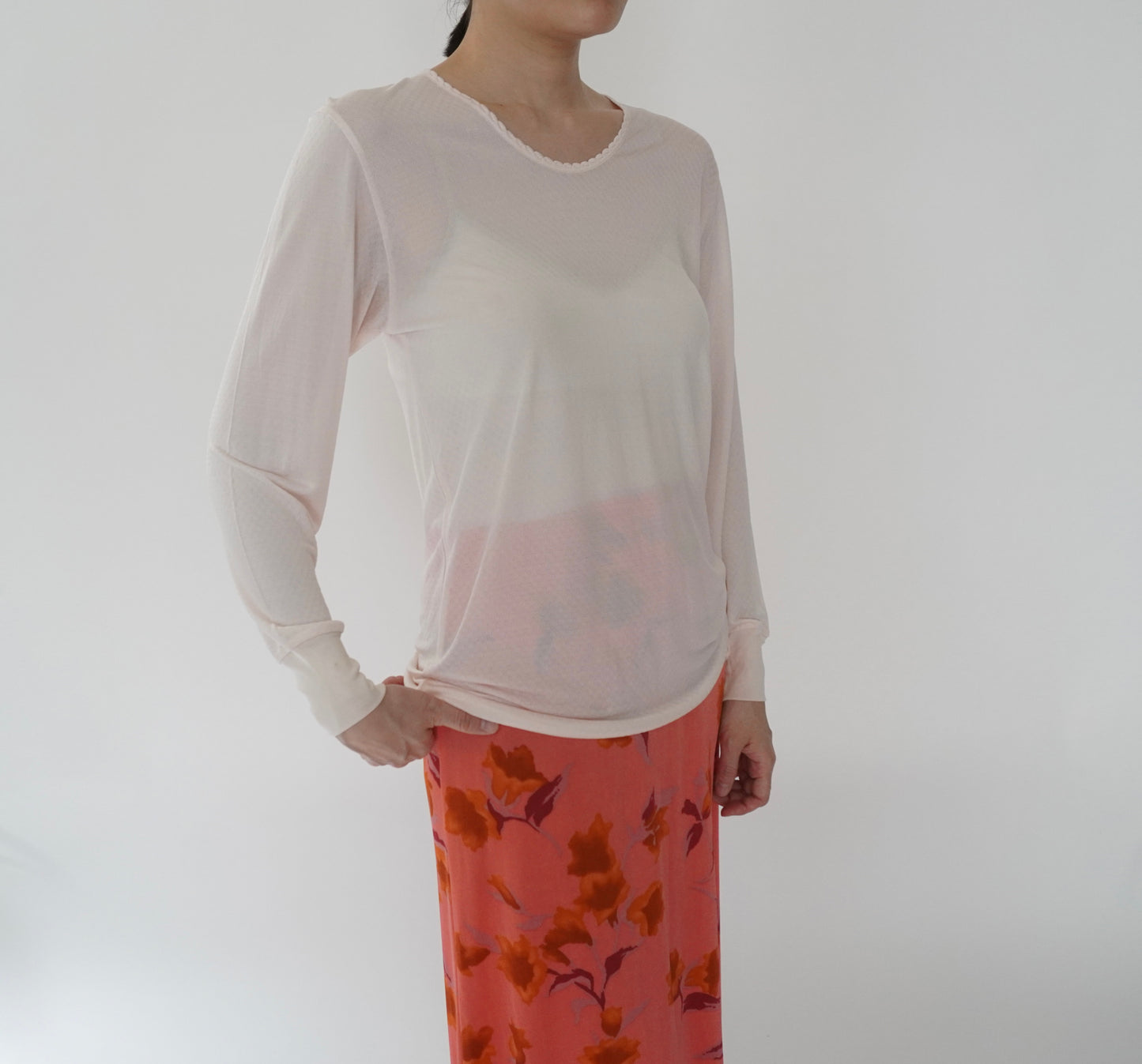 90s Light Pink Silk Top
