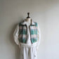 Green Plaid Zip Vest