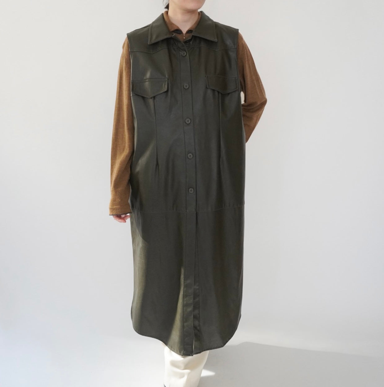 90s Faux Leather Dress Made in Italy