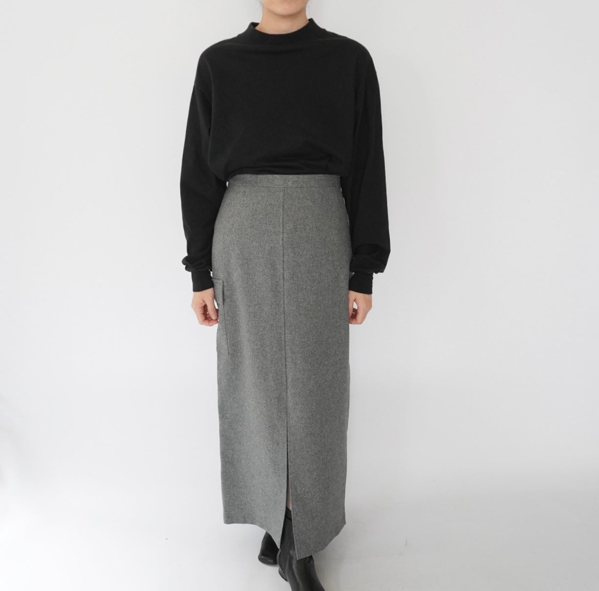 90s Mock Neck Long Sleeves T-shirt  Made in USA