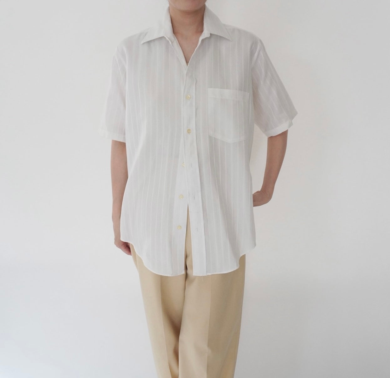 70s White Shirt Made in USA
