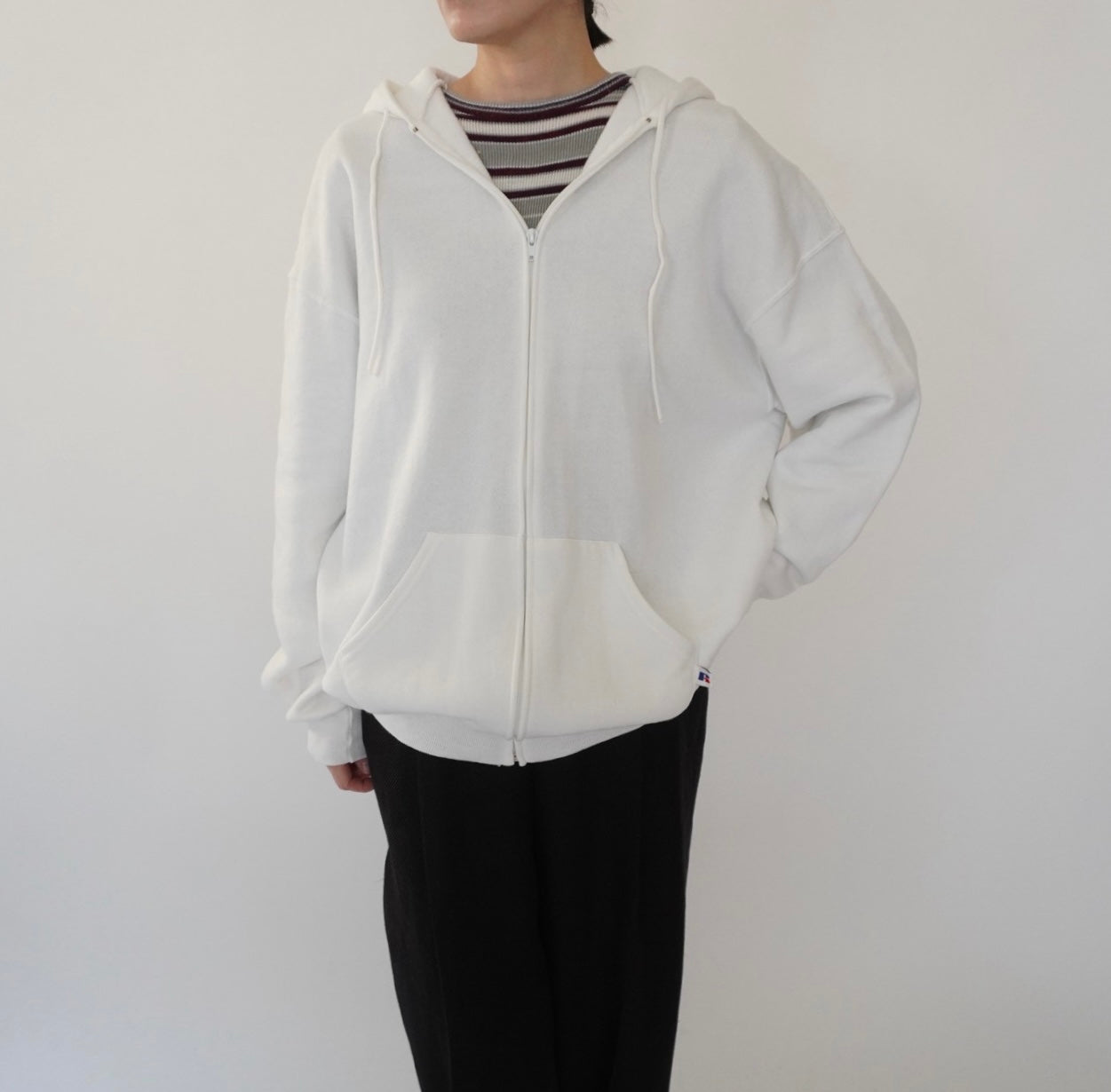 90s "Russell Athletic" Hooded Zip Sweater Made in USA