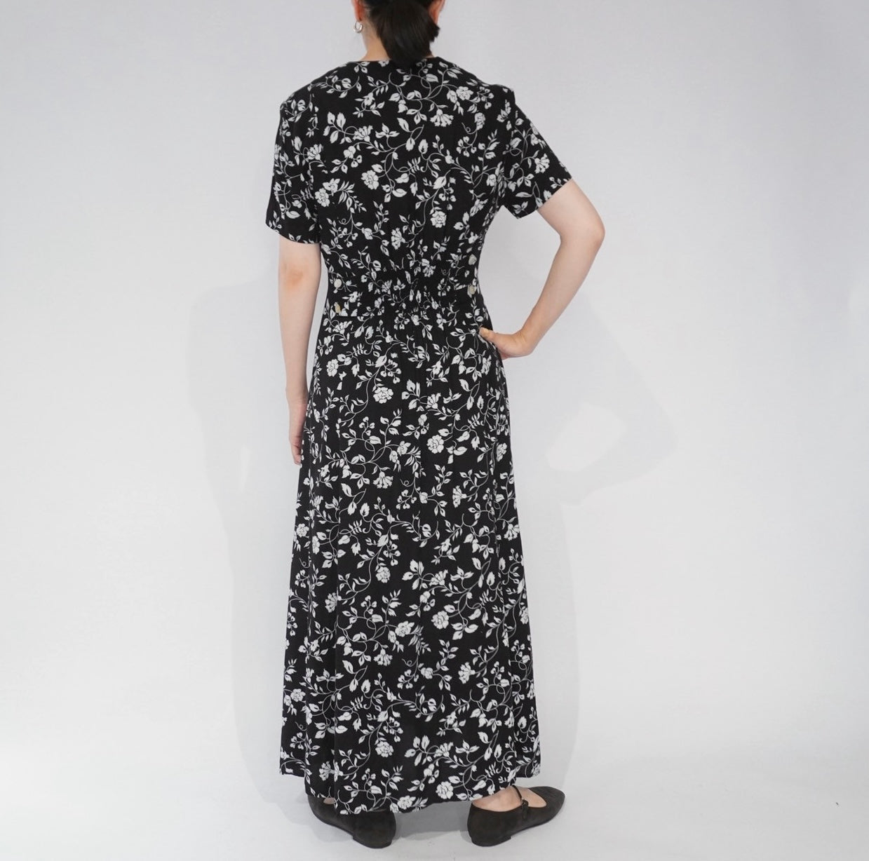 90s Floral Print Maxi Dress