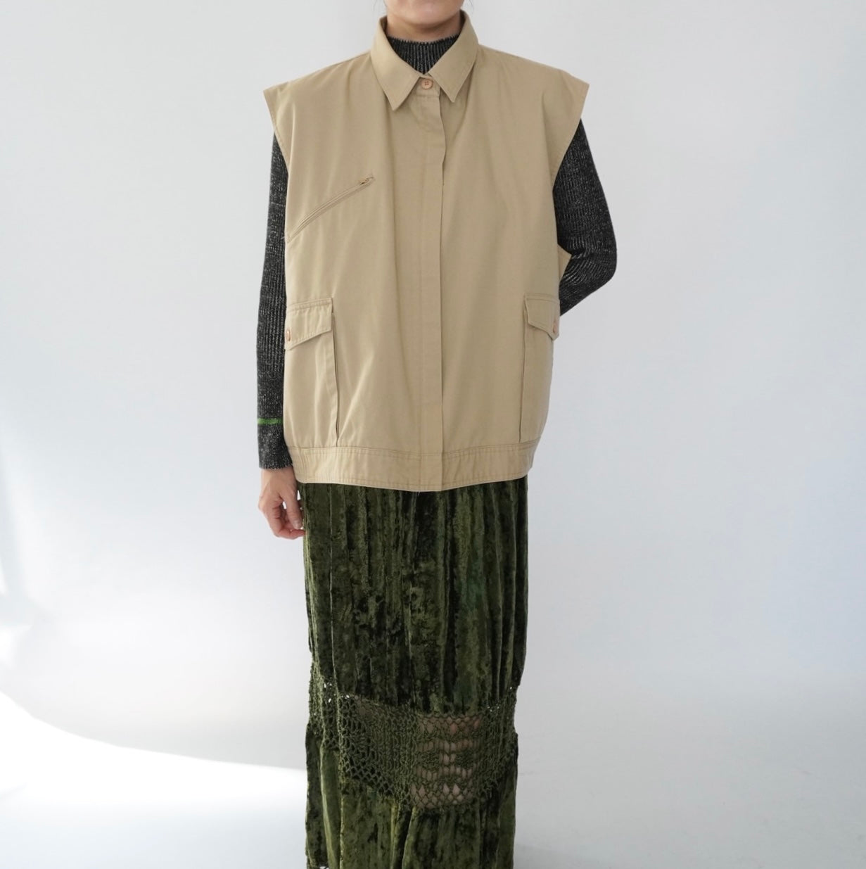 90s Zip Boxy Vest