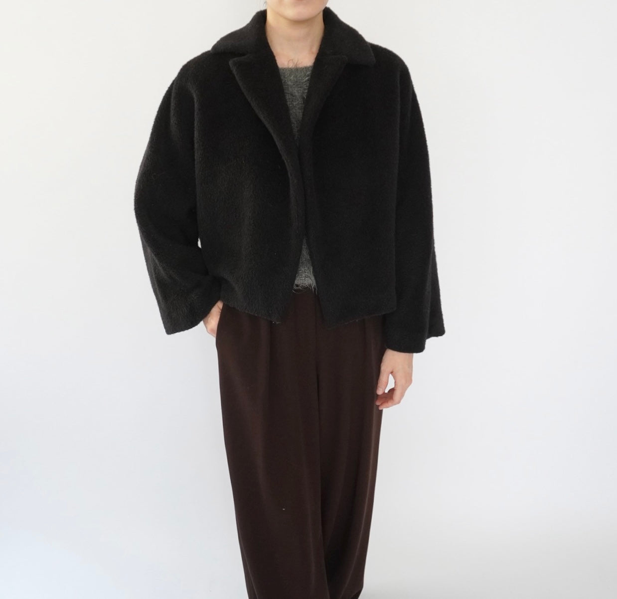 90s Shaggy Mohair Jacket  Made in Italy