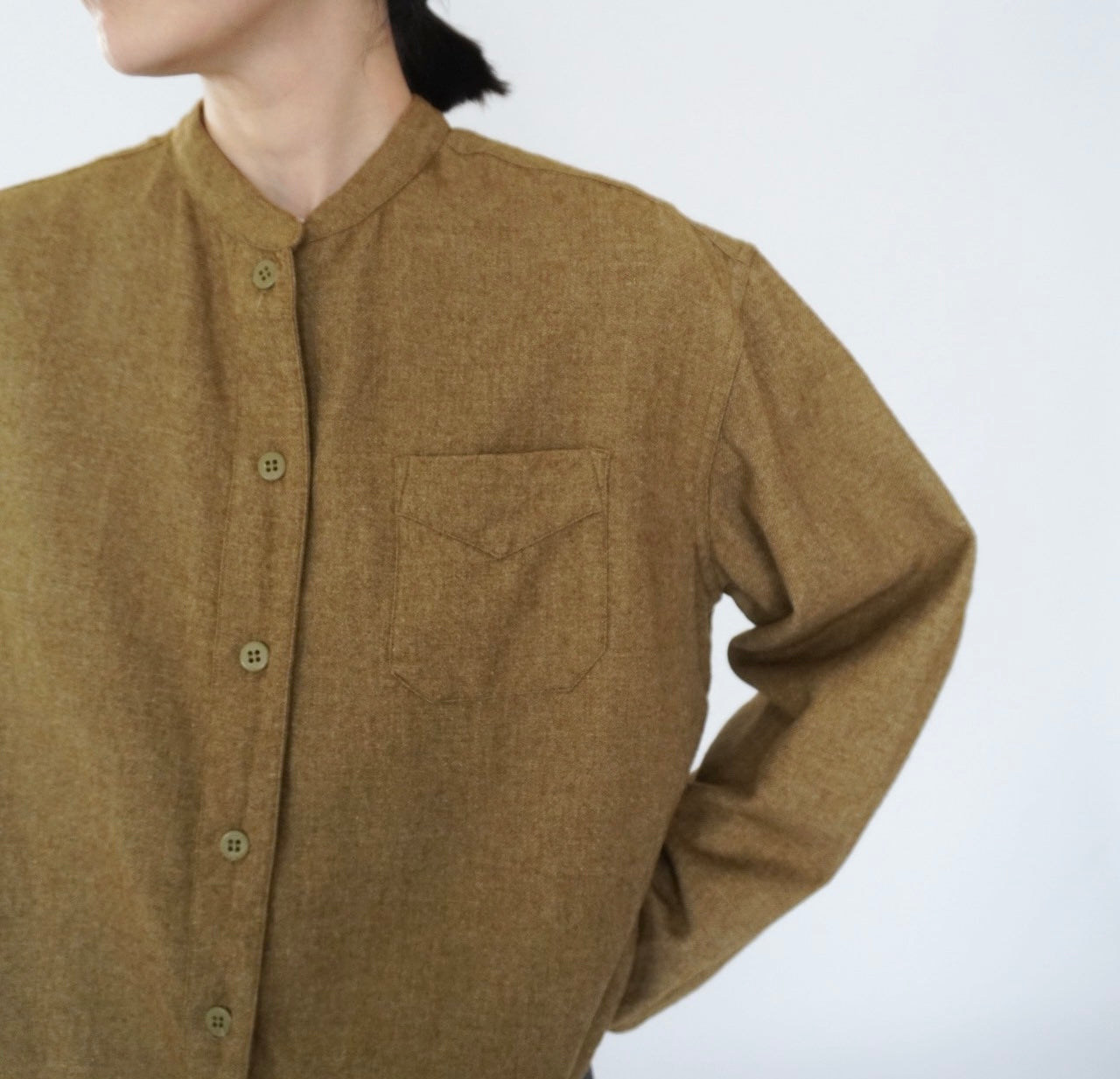 70s Wool×Cotton Design Shirt