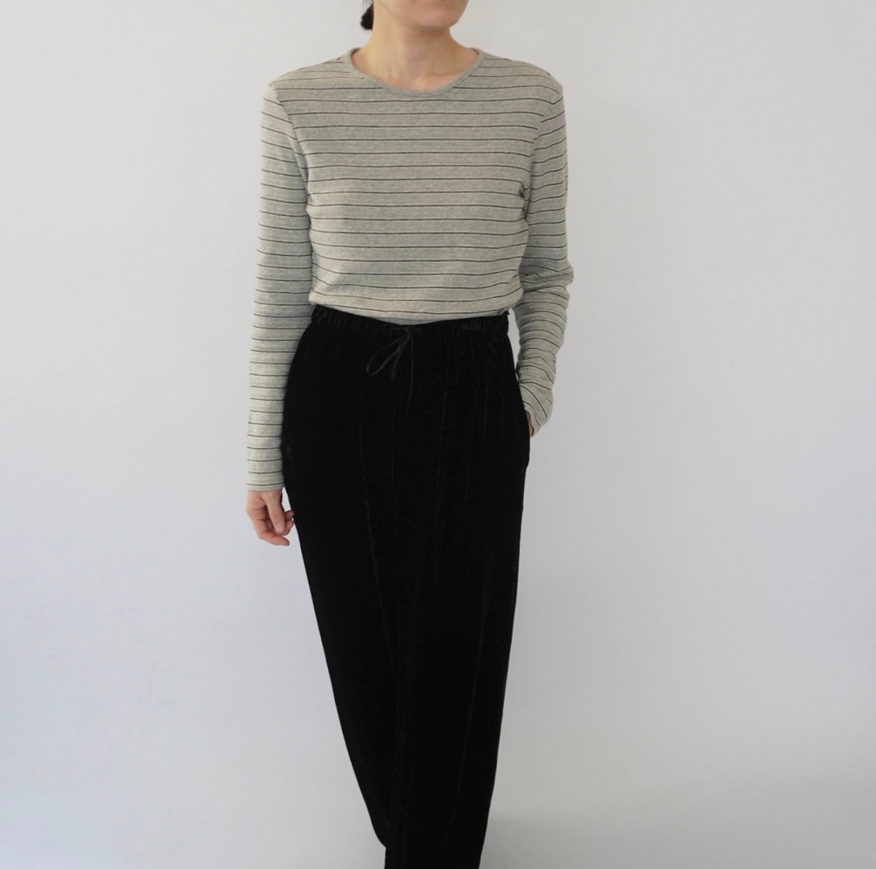 90s Gray Striped Top