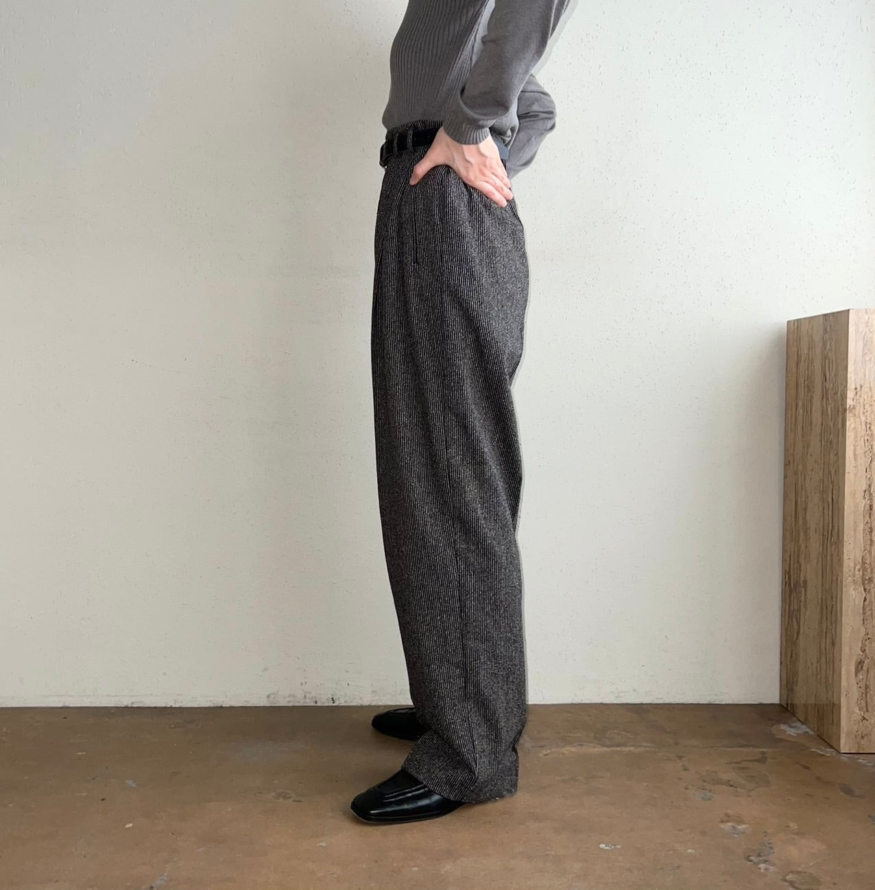 90s "AKA Eddie Bauer" Silk wool Mix Wide Pants