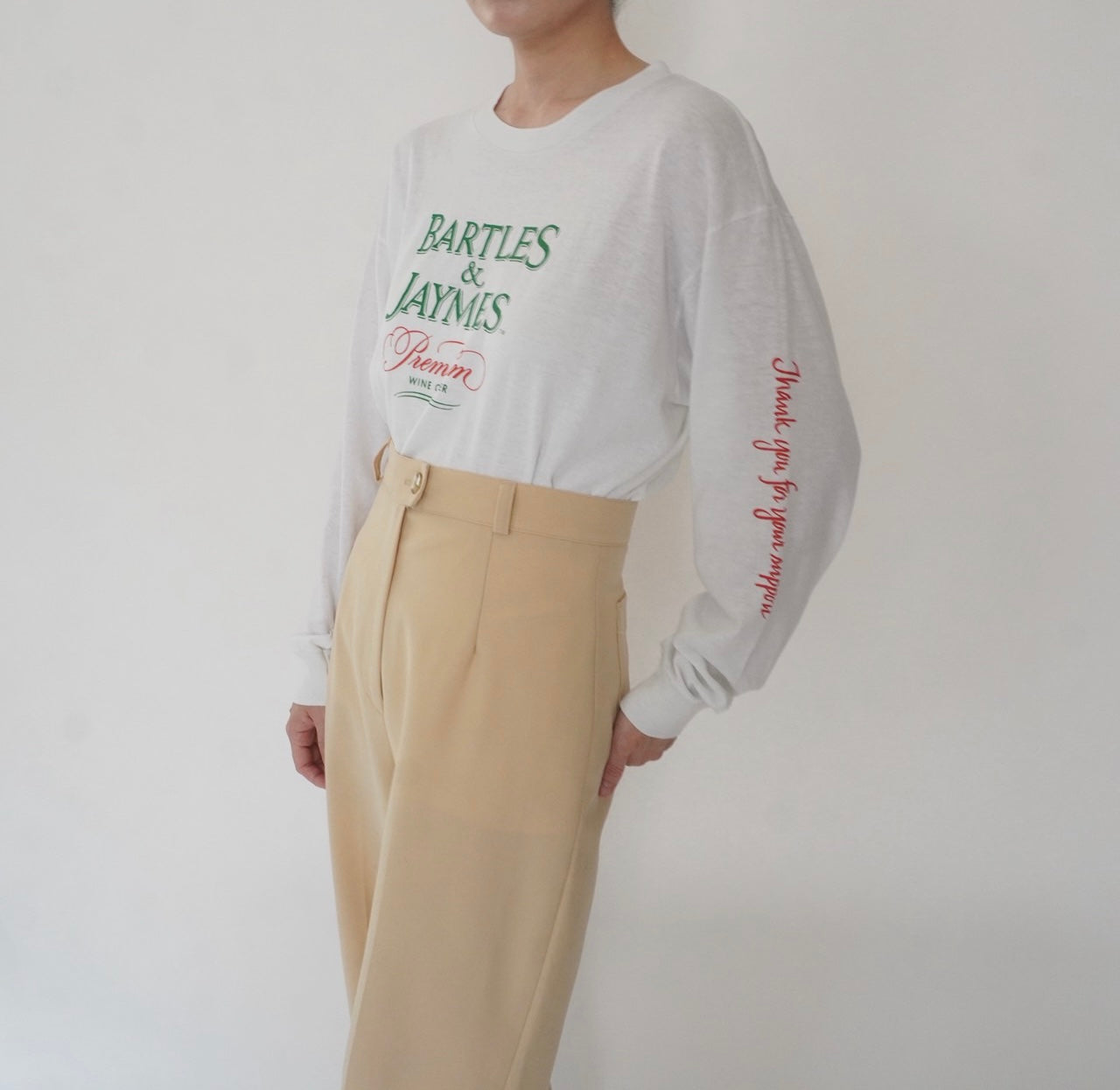 80s Printed Long Sleeves T-shirt Made in USA