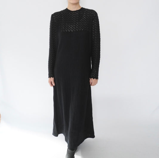 80s Black Knit Dress