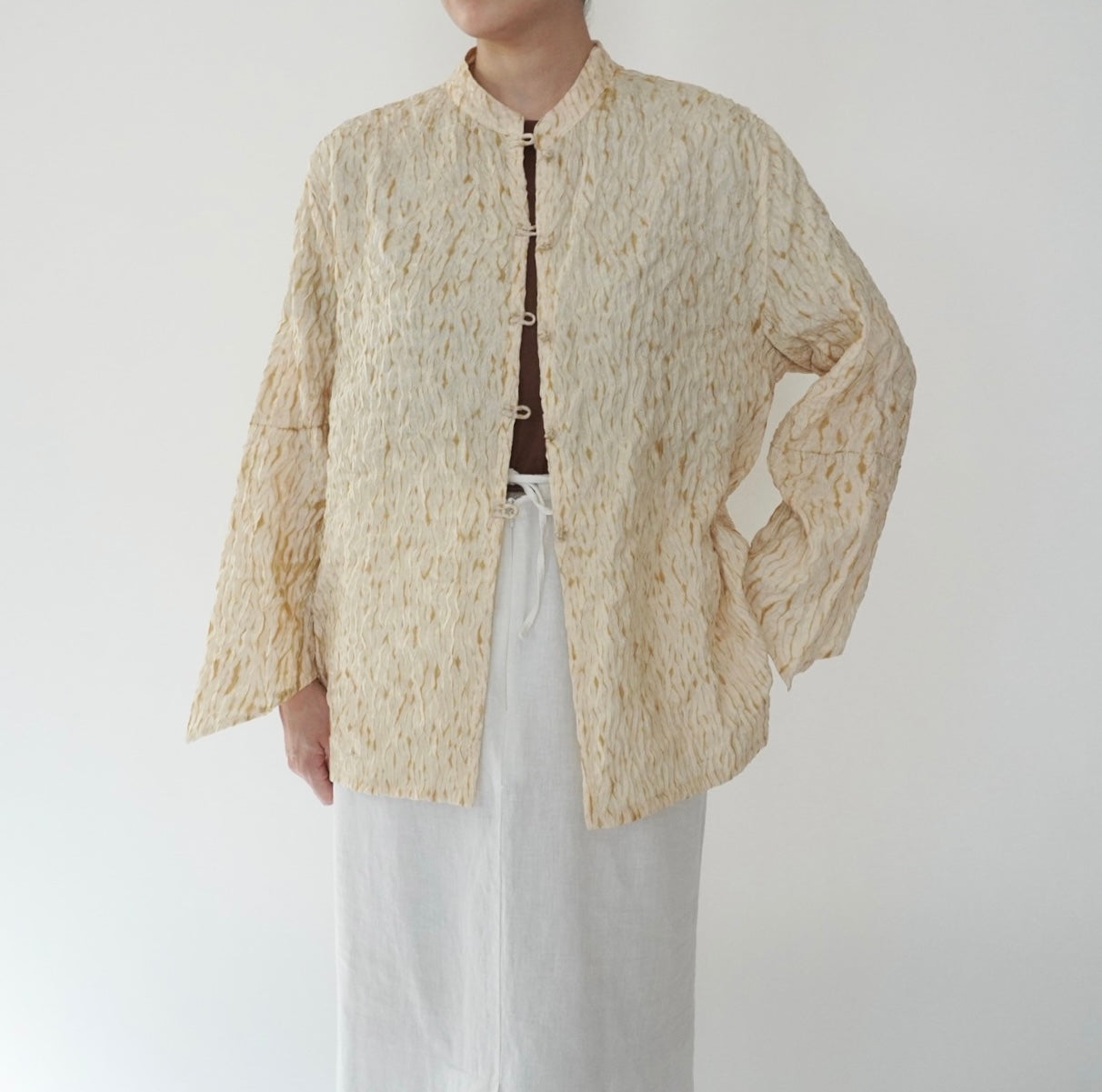 90s Pleated Silk Blouse