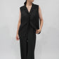 90s Black Vest,Blouse