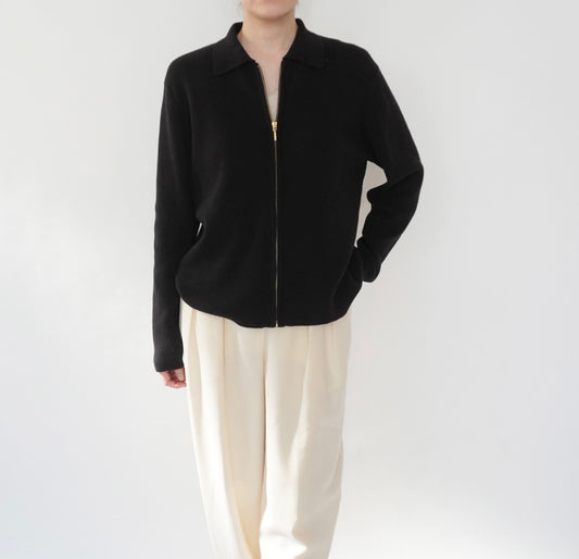 90s Cotton Knit Zip Top