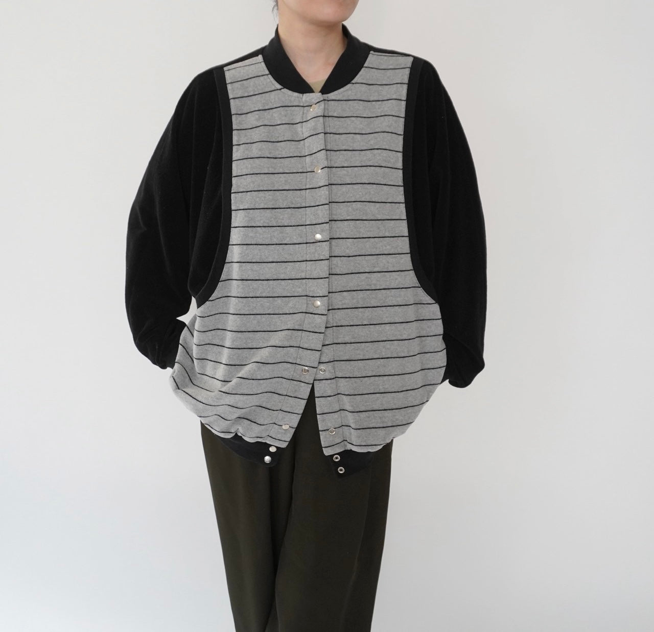 90s Striped Velour Top Made in USA