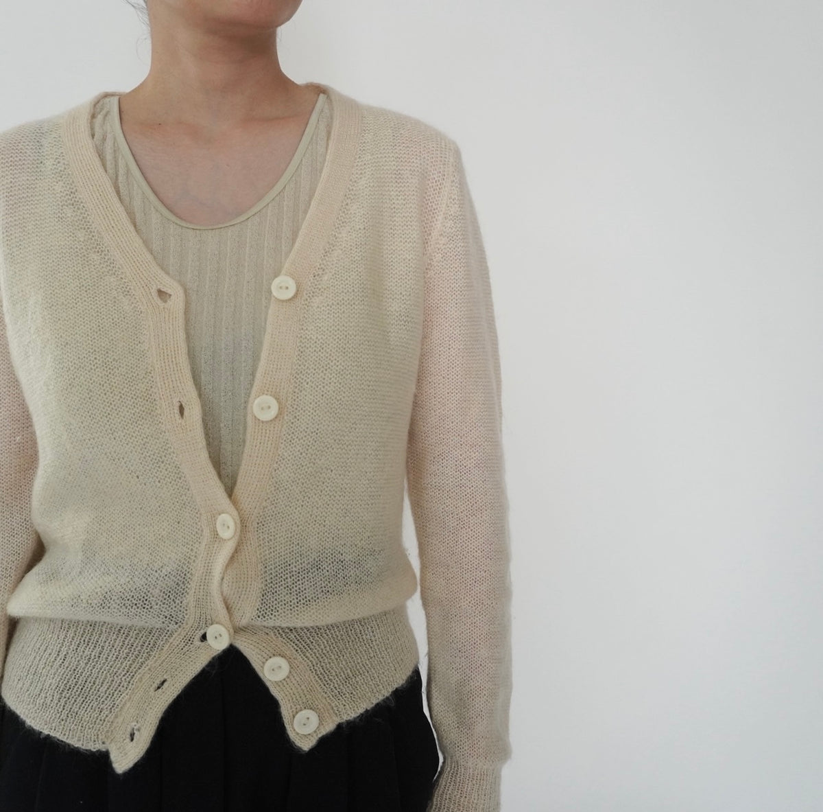 90s Ivory Knit Cardigan