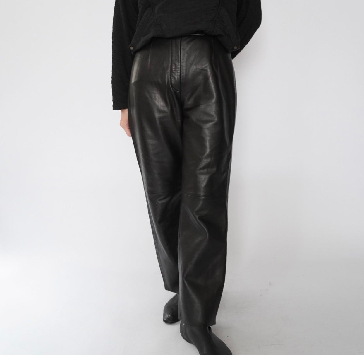 90s Black Leather Pants