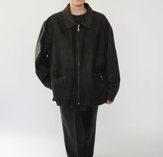 90s Leather × Nylon Jacket