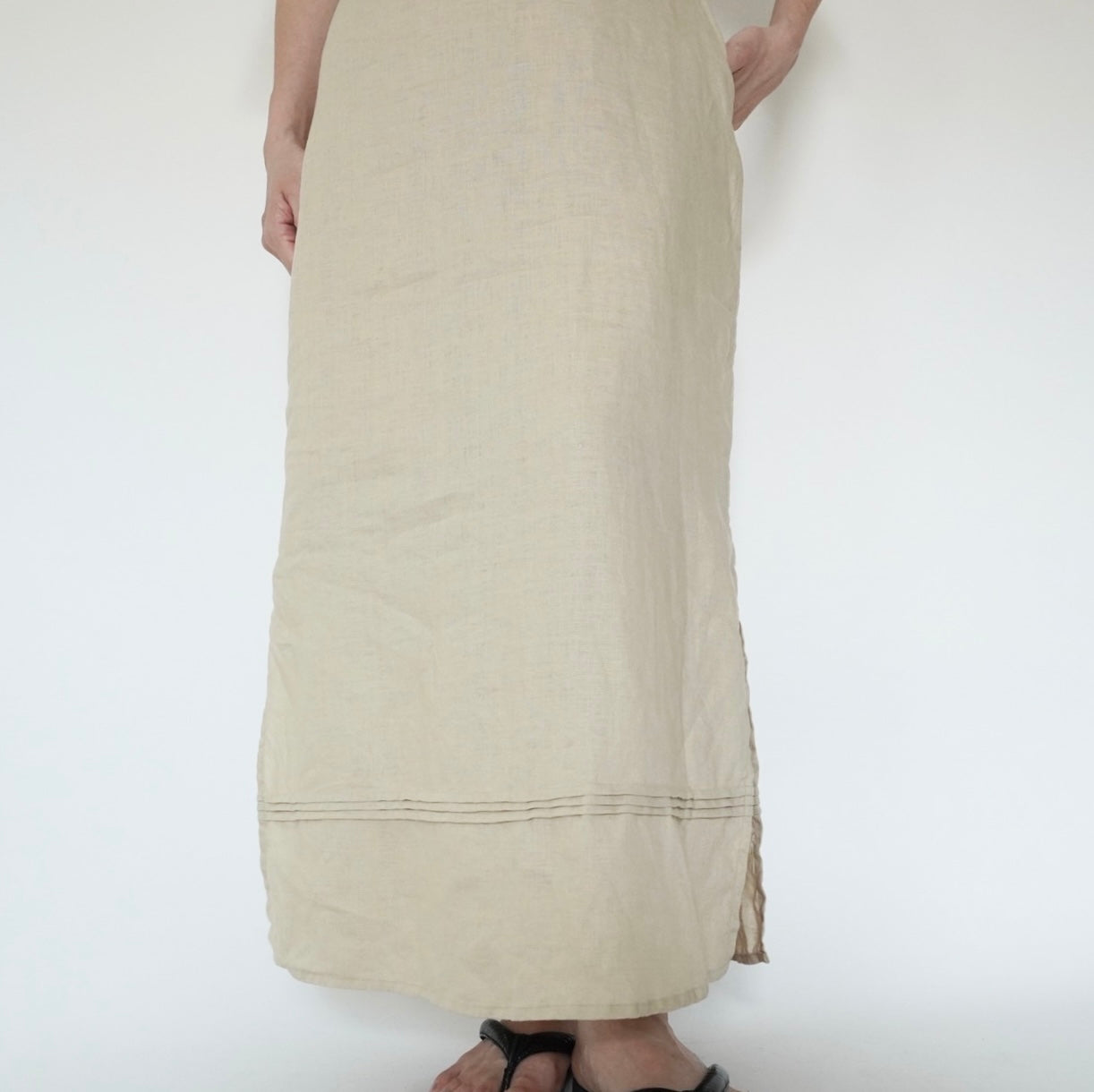 90s EURO Linen Maxi Skirt