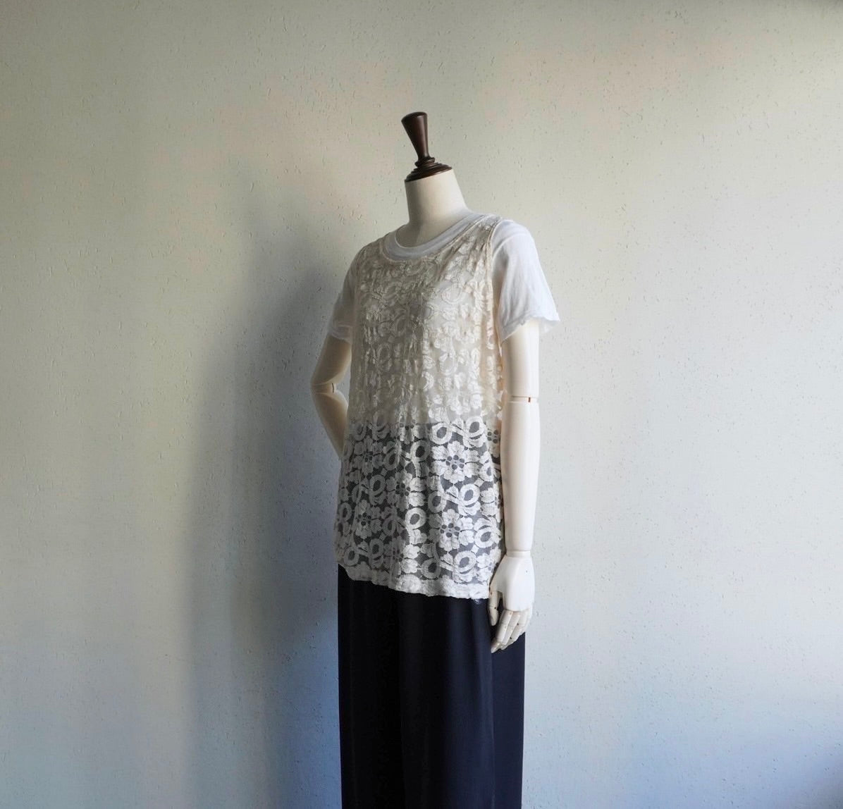 90s Sheer Lace Top Made in USA