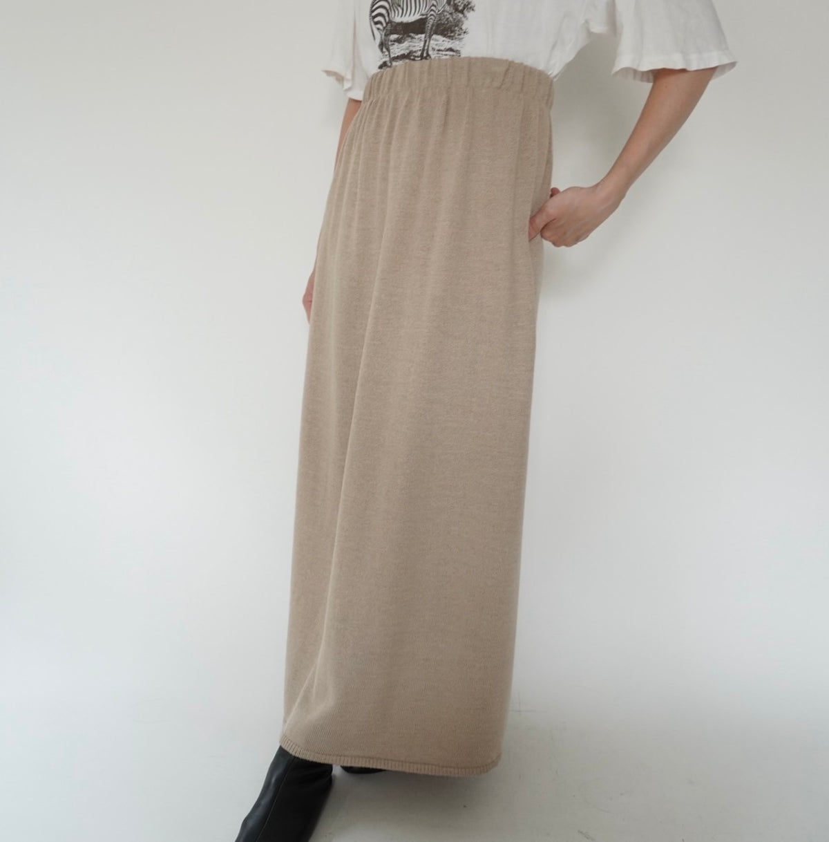 90s Beige Knit Skirt