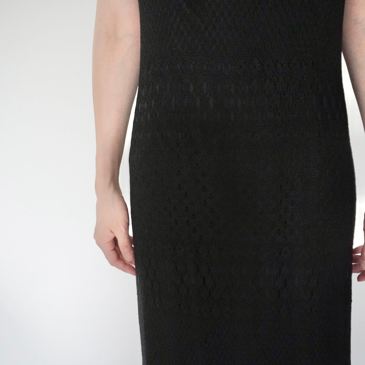90s Lace Design Black Dress Made in USA