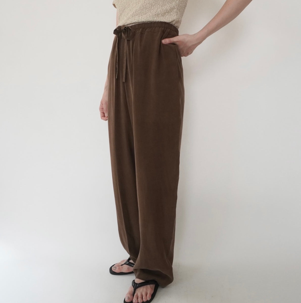 90s Brown Silk Pants