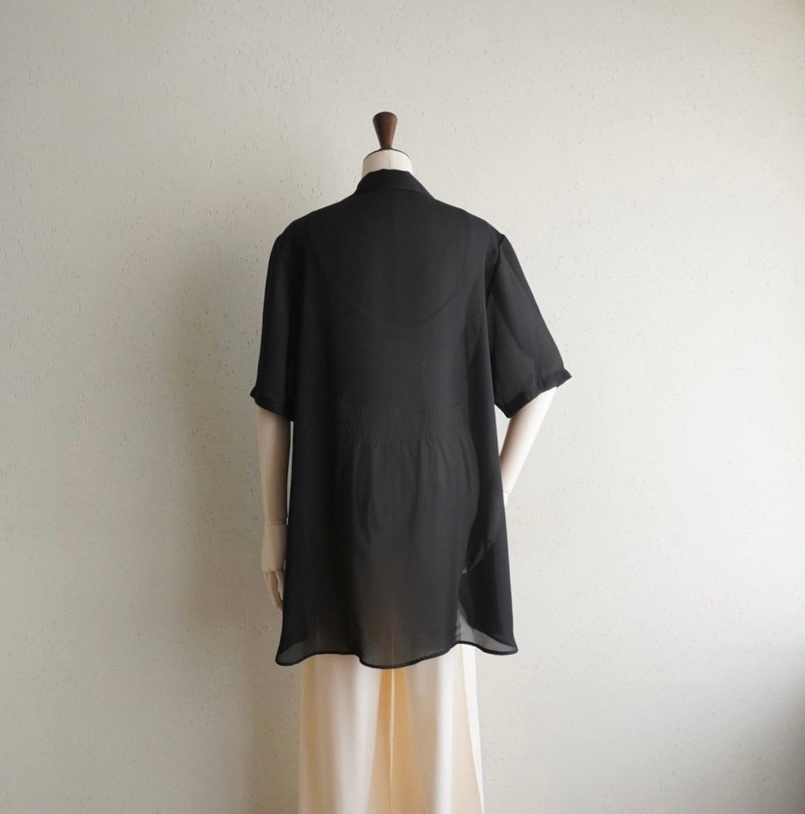 90s Black Sheer Shirt Made in Italy