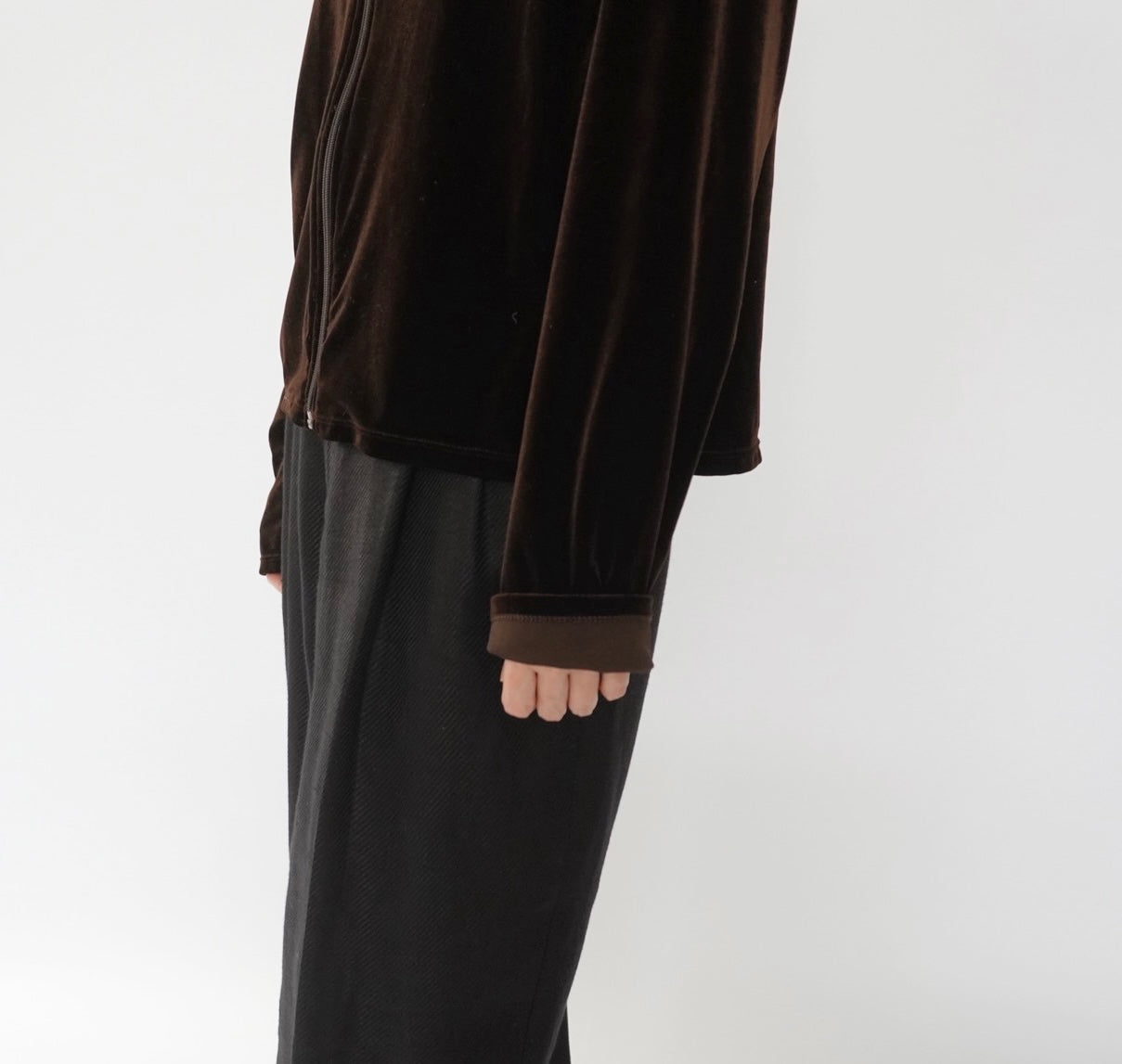 90s "J.CREW" Velour Zip Shirt