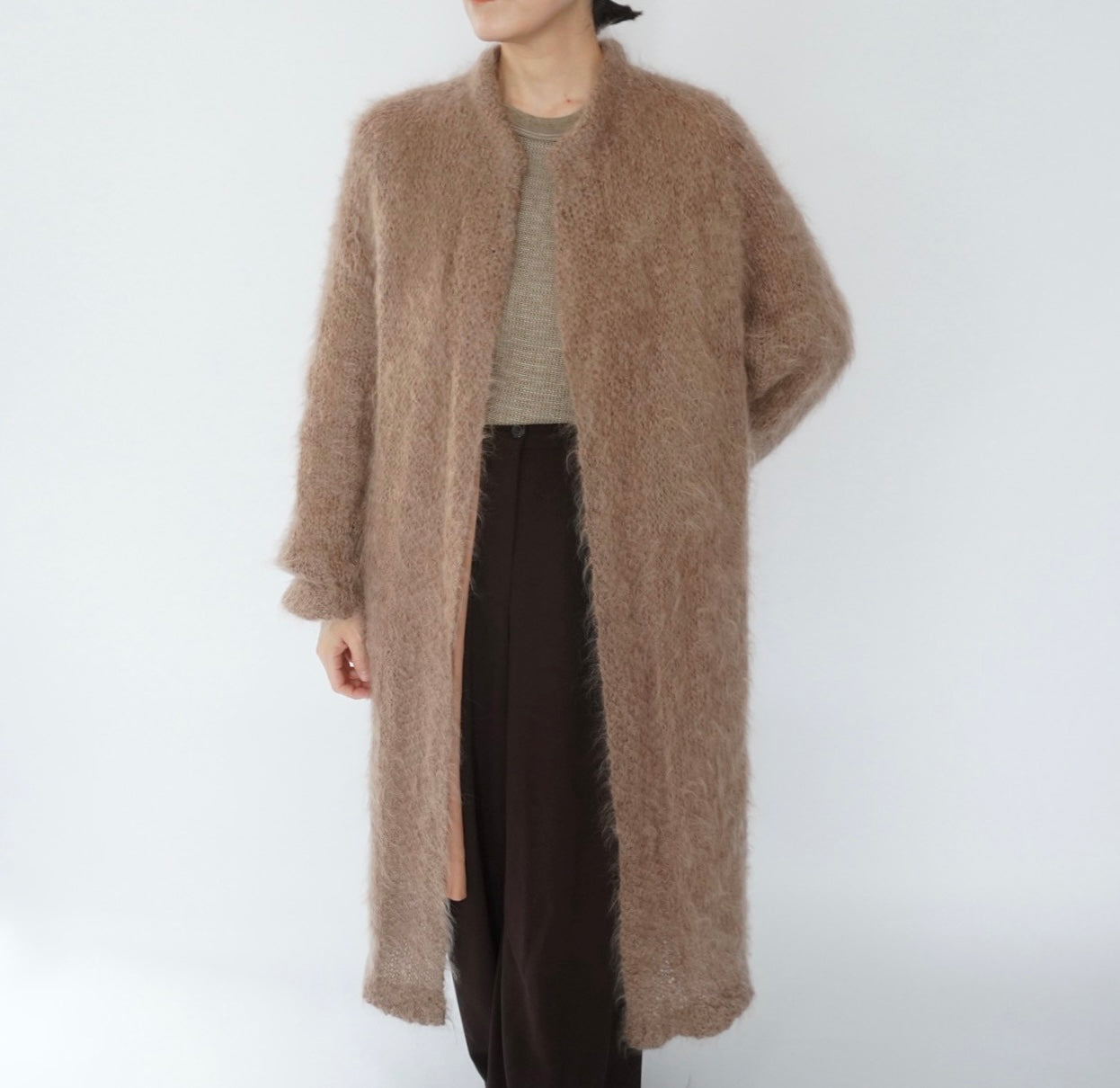 80s Mohair Long Cardigan,Light Coat