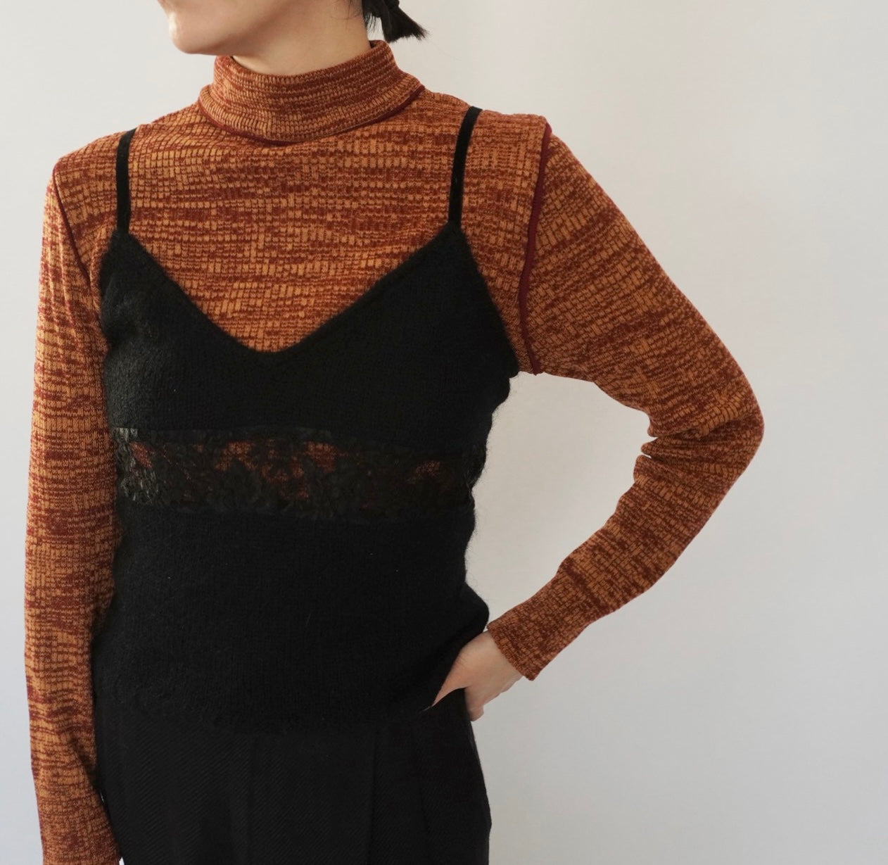 90s Lace Design Mohair Camisole Top